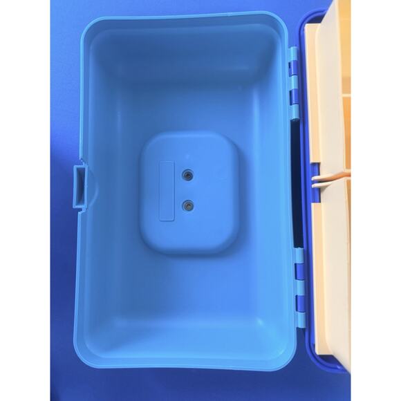 Caboodles Makeup Case Model 2602 Slide Tray Teal Blue Yellow Vintage 1990’s - Picture 12 of 16